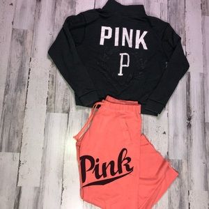 PINK sweats and sweatshirt